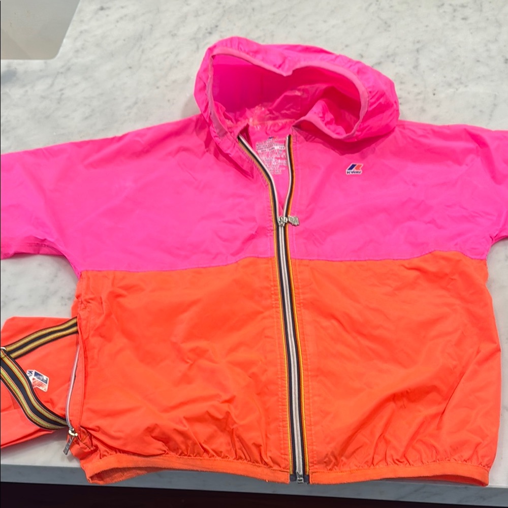 K-Way Pink and Orange Windbreaker
K-way and J Crew collaboration